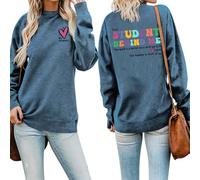 Sweat-shirt imprimé « I Love My Student » imprimé sur le devant pour femme « Dear Student Behind Me », bleu, XXL