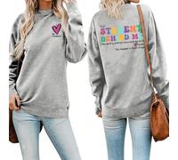 Sweat-shirt imprimé « I Love My Student » imprimé sur le devant pour femme « Dear Student Behind Me », gris, M