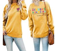 Sweat-shirt imprimé « I Love My Student » imprimé sur le devant pour femme « Dear Student Behind Me », jaune, XX-Large