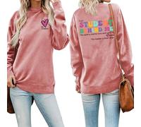 Sweat-shirt imprimé « I Love My Student » imprimé sur le devant pour femme « Dear Student Behind Me », rose gold, X-Large