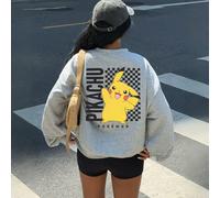Sweat-shirt imprimé motif Pikachu pour femme, design ample grande taille, doux et confortable, adapté à un usage quotidien, au printemps et à l'automne, cadeau idéal pour les fans de Pokémon, sweat-sh