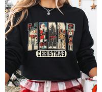 Sweat-shirt Joyeux Noël - Design de vacances rétro avec des personnages emblématiques des fêtes, parfait pour les célébrations chaleureuses et les vacances éternelles, Sweat-shirt à capuche Joyeux Noë