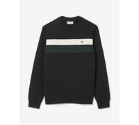 Sweat-shirt Lacoste en polaire à blocs de couleur noir vert blanc - S