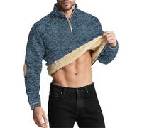 Sweat-shirt léger pour homme - Automne et hiver - Doublure zippée - Polaire lourde - Chaud - Pour l'intérieur et l'extérieur, noir foncé, XXL