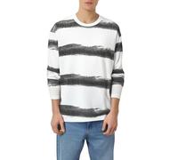 Sweat-shirt léger pour homme - Col rond rayé - Manches longues - Style punk américain - Pour l'automne et l'hiver - Tenue de couple pour entraînement intérieur et extérieur, Noir , XXL