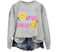 Sweat-shirt Life Gave Me Some Lemons, Life Gave Me Some Lemons But My Jesus He Be Making Lemonade Sweatshirt, gris, M