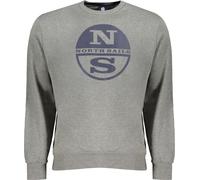 Sweat-shirt manches longues homme Gris - gratté, col rond, design imprimé, Taille : S Couleur : Grigio