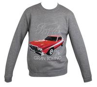Sweat-Shirt Motif Ford Gran Torino 76 - 22498 - Gris Chiné