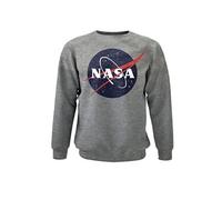 Cotton Division Sweat-shirt NASA Logo Grunge Gris chiné