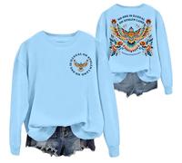 Sweat-shirt « No One Is Illegal On Stolen Land » « No One Is Illegal On Stolen Land », Bleu (Carolina blue), S