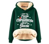 Sweat-Shirt Noel Femme Pull à Capuche imprimé Confortable pour pour l'hiver Édition Noël | -Shirt Chaud et élégant doublé en Polaire (Green M)