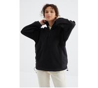 Sweat-shirt Oversize En Maille Peluche, Demi-zip S