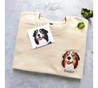 Sweat-shirt personnalisé pour animal de compagnie, photo d'animal de compagnie + nom personnalisé chien portrait pull pour chien pull pour chien sweat à capuche personnalisé chat col rond, cadeau de