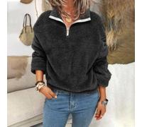 Sweat-shirt polaire double face pour femme avec col zippé ample