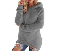 Sweat-Shirt Polaire Femme Manche Longue Sweat A Capuche Casual Couleur Unie Coupe Ample Pullover Chic Confortable Classiques Tous Les Jours Passe-Partout Hoodie Tops Hiver pour Le Quotidien