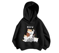 Sweat-Shirt pour Enfant Blouse Streetwear Sportwear Rayures Col Rond Enfants Pull Casual Tops Sport Oversize en Polaire Super Douce et Chaude Confortable Ado 7-14 Ans