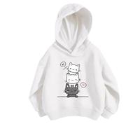Sweat-Shirt pour Enfant Poncho Plaid Oversize en Polaire Zippé Veste Doublée Hoodie Col Rond Sport Mode Vêtements Coton Ado Taille Unique Hiver Automne et Printemps