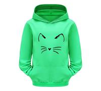 Sweat-Shirt pour Enfant Sweat Capuche Zippé Sport Basics Fille Rayures Col Rond Enfants Pull Printemps et Automne Décontracté Sweater Veste Fourrée Blouson Doublé Harajuku