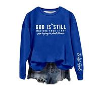 Sweat-shirt pour femme avec citation inspirante « God Is Writing Your Story Stop Trying To Steal The Pen », bleu, M