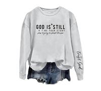Sweat-shirt pour femme avec citation inspirante « God Is Writing Your Story Stop Trying To Steal The Pen », gris, M