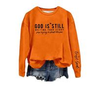 Sweat-shirt pour femme avec citation inspirante « God Is Writing Your Story Stop Trying To Steal The Pen », Orange, L
