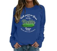 Sweat-shirt pour femme avec inscription amusante de concombre - Pull décontracté avec imprimé humoristique - Haut pour les personnes ayant un humour sarcastique, Style_c05 Bleu, L