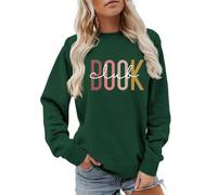Sweat-shirt pour femme pour les amateurs de livres avec inscription livre - Pull décontracté pour les rats de lecture de style rétro - Haut confortable pour le week-end, Style_w03 Vert, XL