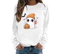 Sweat-shirt pour femme sans style décontracté coupe confortable garde-robe d'hiver indispensable, Blanc., M