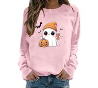 Sweat-shirt pour femme sans style décontracté coupe confortable garde-robe d'hiver indispensable, Rose, L