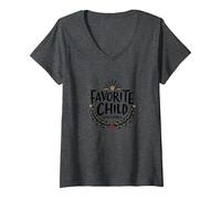 Sweat-Shirt pour Fille préférée | Lauréat du Prix de l'enfant préféré T-Shirt avec Col en V, Femme, Chiné Foncé, XL