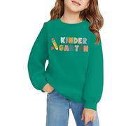 Sweat-shirt pour fille - Tenue de premier jour d'école - Confortable - Décontracté - Pull basique pour enfants - Manches longues - Col rond - Haut ample - Tenue de rentrée scolaire - Vêtements pour