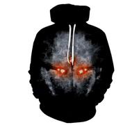 Sweat-shirt pour homme avec impression 3D d'Halloween comme sweat à capuche décontracté pour les jours de liberté, activités de loisirs confortables avec un design moderne et une matière douce, gris
