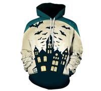Sweat-shirt pour homme avec impression 3D d'Halloween comme sweat à capuche décontracté pour les jours de liberté, activités de loisirs confortables avec un design moderne et une matière douce, beige