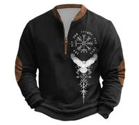 Sweat-shirt pour homme avec motif croix chrétienne - Pull Troyer avec inscription He is Risen et fermeture éclair - Foi et déclaration pour le quotidien, Style T01 Noir, XXL