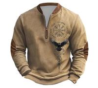 Sweat-shirt pour homme avec motif croix chrétienne - Pull Troyer avec inscription He is Risen et fermeture éclair - Foi et déclaration pour le quotidien, Style T03 Kaki, 5XL