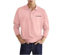 Sweat-shirt pour homme - Léger - Manches longues - Respirant - Décontracté - En coton - Automne - Hiver - Coupe classique - Mode - Chemise de rugby - Avec 3 boutons - Polo de golf et de sport