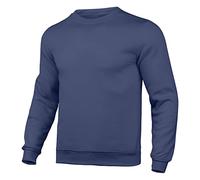 Sweat-shirt pour homme sans capuche, pull en polaire unisexe, col rond, manches longues, coupe ample, couleur unie, vêtement de travail, vêtement de sport décontracté, pull chaud pour l'automne, bleu