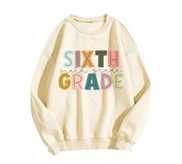 Sweat-shirt pour professeur avec inscription « Back to School » pour enseignantes, imprimé graphique « Back to School », Blanc., M