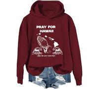 Sweat-shirt « Pray For Hawaii After The Wave Comes Hope », chemise d'avertissement de tsunami, après la vague vient espoir chemises, Bordeaux-1, XL
