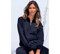 Sweat-shirt pull camionneur avec glissière et col haut - H.I.S - marine MARINE 38/40