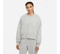 Sweat-shirt ras-du-cou oversize en tissu Fleece Nike Collection Essentials pour Femme Dark Grey Heather/Base Grey/Blanc M (FR 42-44)
