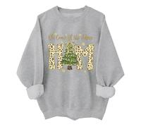 Sweat-shirt rétro « Oh Come Let Us Adore Him » - Sweat rétro « Oh Christmas Tree Jesus Christian » pour femme, gris, 3XL