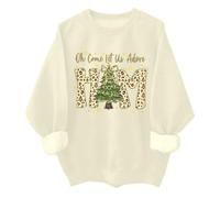 Sweat-shirt rétro « Oh Come Let Us Adore Him » - Sweat rétro « Oh Christmas Tree Jesus Christian » pour femme, Khika., 3XL