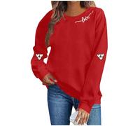 Sweat-Shirt Saint-Valentin pour Femme Sweat Imprimé Amour Costume Fête Haut sans Capuche Manches Longues Haut Col Rond Chic Style Festif Top Automne Et Hiver pour Le Quotidien Les Rendez Vous