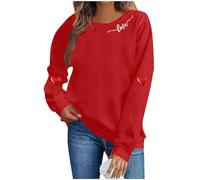 Sweat-Shirt Saint-Valentin pour Femme Sweat Imprimé Amour Costume Fête Haut sans Capuche Manches Longues Haut Col Rond Chic Top Automne Et Hiver pour Le Quotidien Les Rendez Vous
