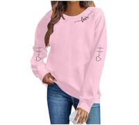 Sweat-Shirt Saint-Valentin pour Femme Sweat Imprimé Amour Costume Fête Haut sans Capuche Manches Longues Haut Col Rond Chic Style Festif Top Automne Et Hiver pour Le Quotidien Les Rendez Vous