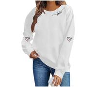 Sweat-Shirt Saint-Valentin pour Femme Sweat Imprimé Amour Costume Fête Haut sans Capuche Manches Longues Haut Col Rond Chic Top Automne Et Hiver pour Le Quotidien Les Rendez Vous