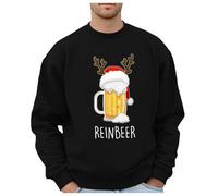 Sweat-Shirt sans Capuche à thème de Verre à bière de Noël pour Hommes, Style décontracté Homme Club Polaire Équipage