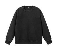 Sweat-shirt sans capuche pour homme, décontracté, manches longues, col du cou, pour un usage quotidien, tissu doux, coupe confortable, idéal pour le printemps, l'automne et l'hiver (Black, M)