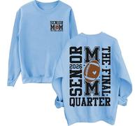Sweat-shirt Senior Mom The Final 2026, haut graphique personnalisé pour la classe de 2026, bleu ciel, L